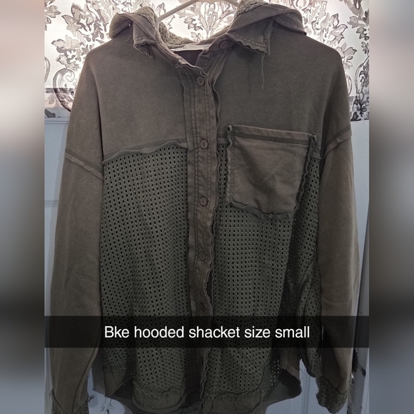 BKE Dark Olive Hooded Jacket - Picture 1 of 2